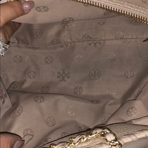 Tory Burch gold chain strap shoulder purse beige - Picture 4 of 6